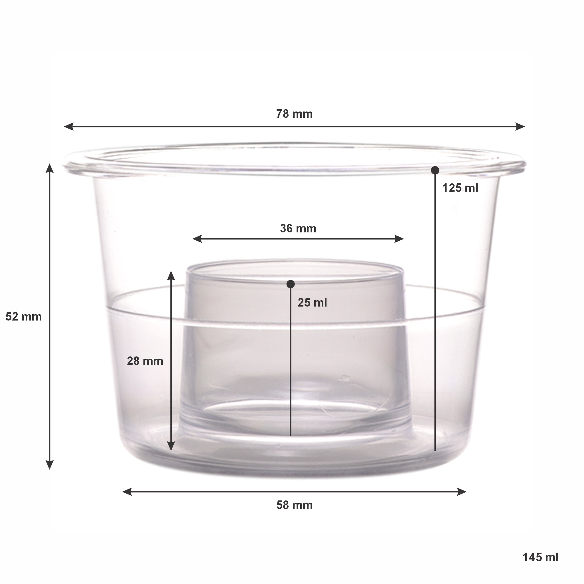 BAR BUTLER JAGER BOMB PLASTIC SHOT GLASSES 25ML/145ML, 6 PACK