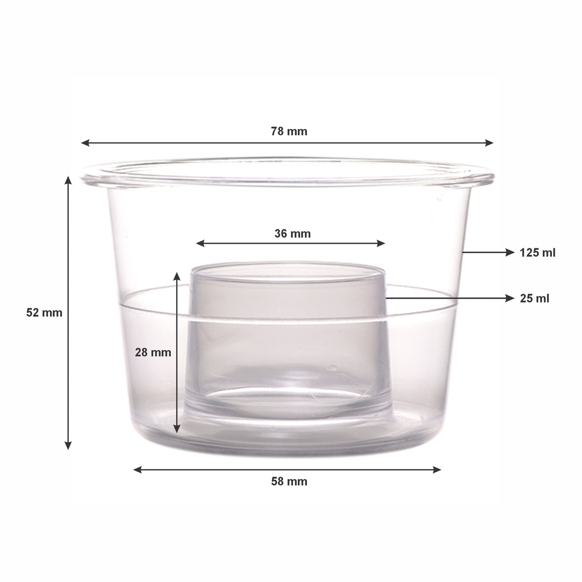 BAR BUTLER JAGER BOMB PLASTIC SHOT DRINKING CUP 6PK, 25ML/150ML