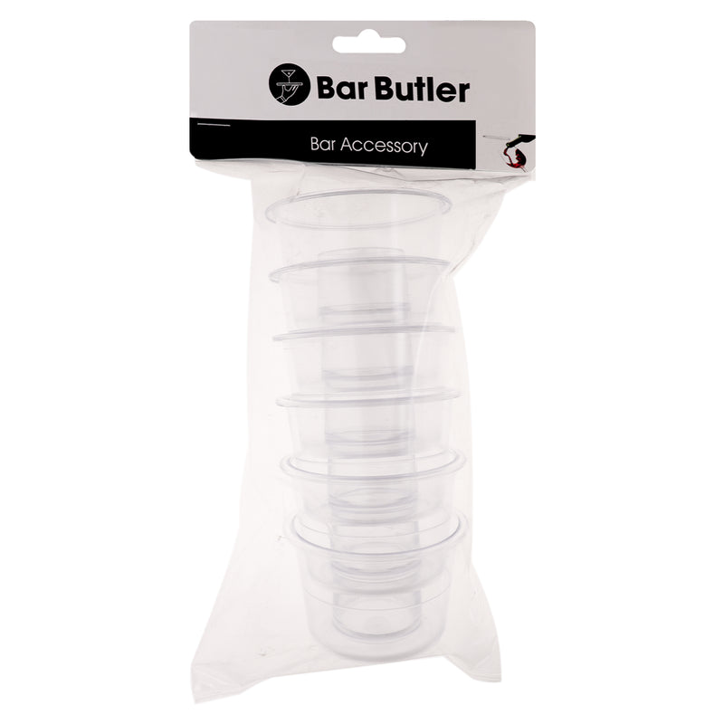 BAR BUTLER JAGER BOMB SHOT GLASS PLASTIC 6 PACK, 25ML/125ML - 78MM DIA