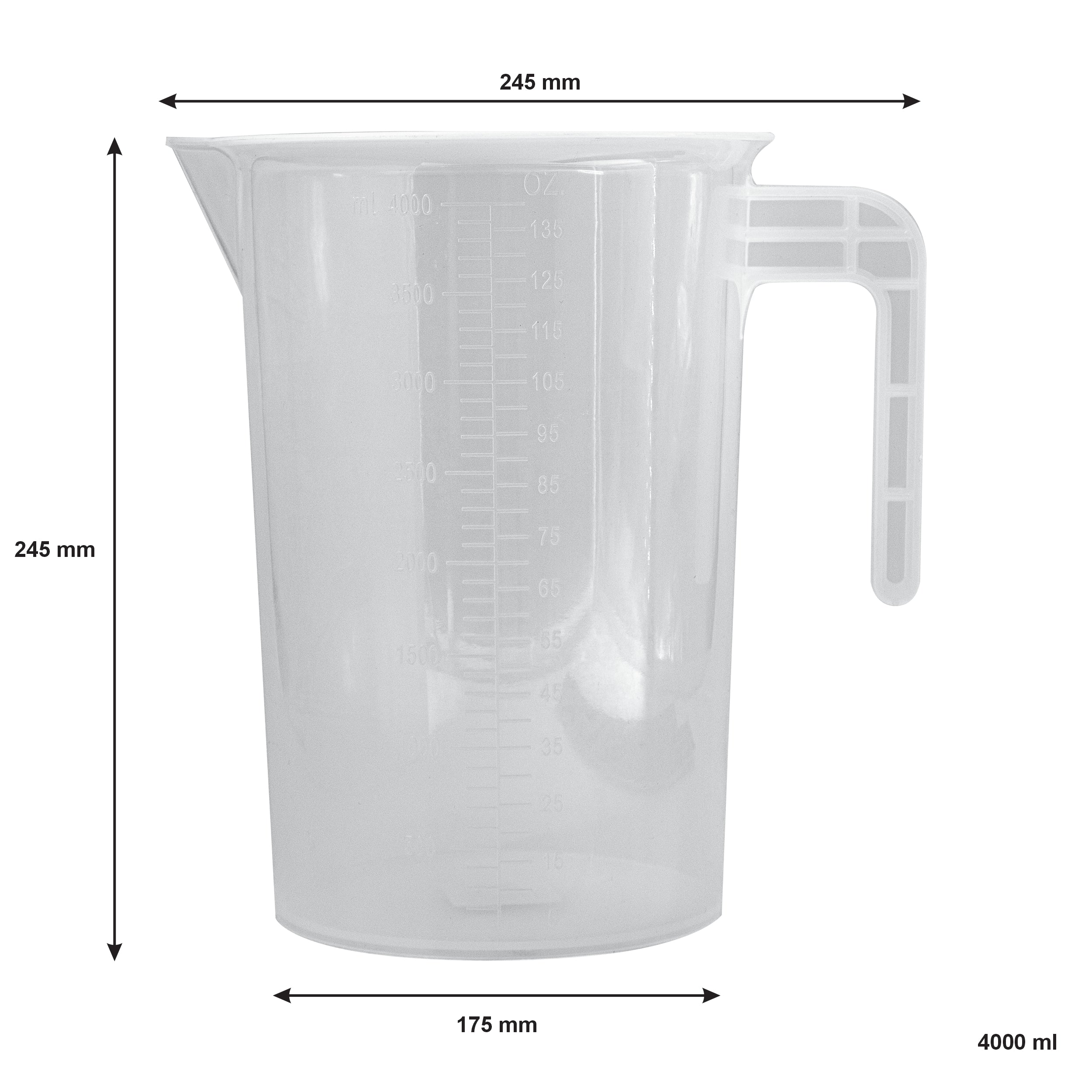 REGENT CATERING MEASURING JUG PLASTIC, 4L