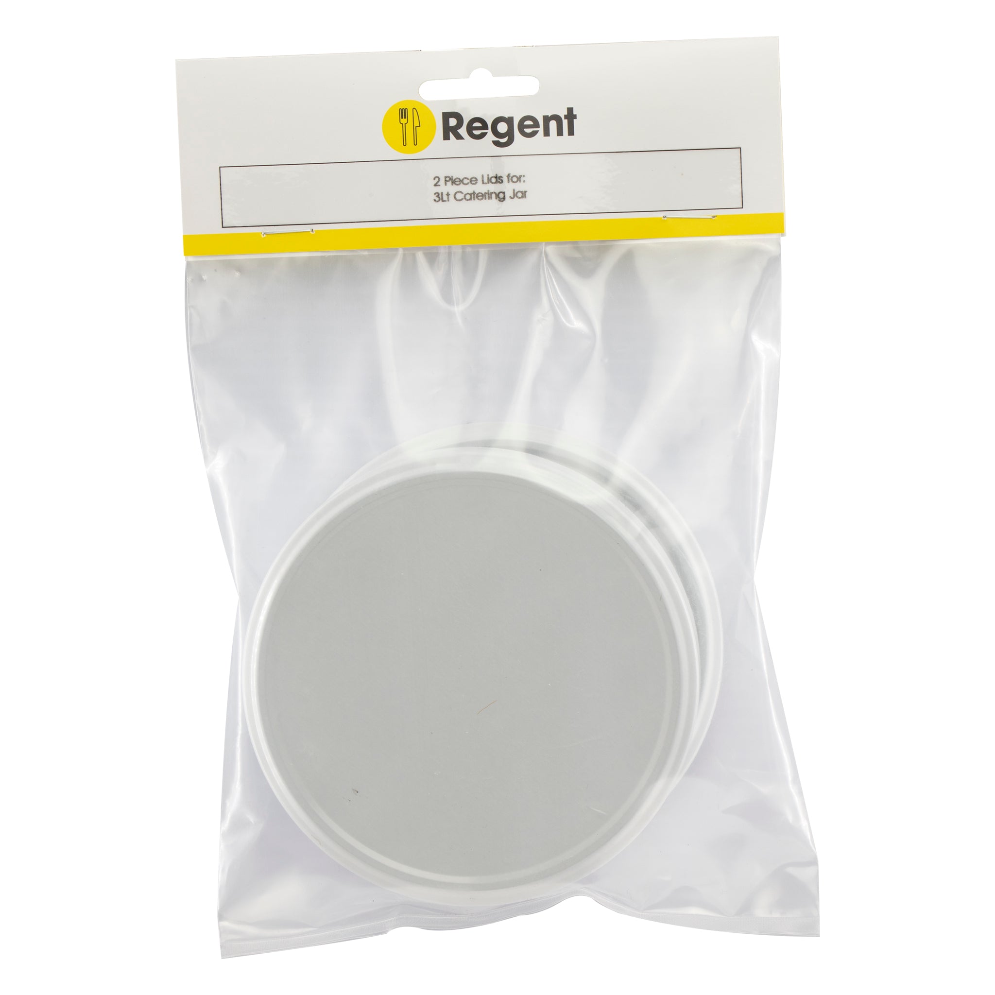 REGENT JAR LIDS WHITE 2PK, 110MM DIA