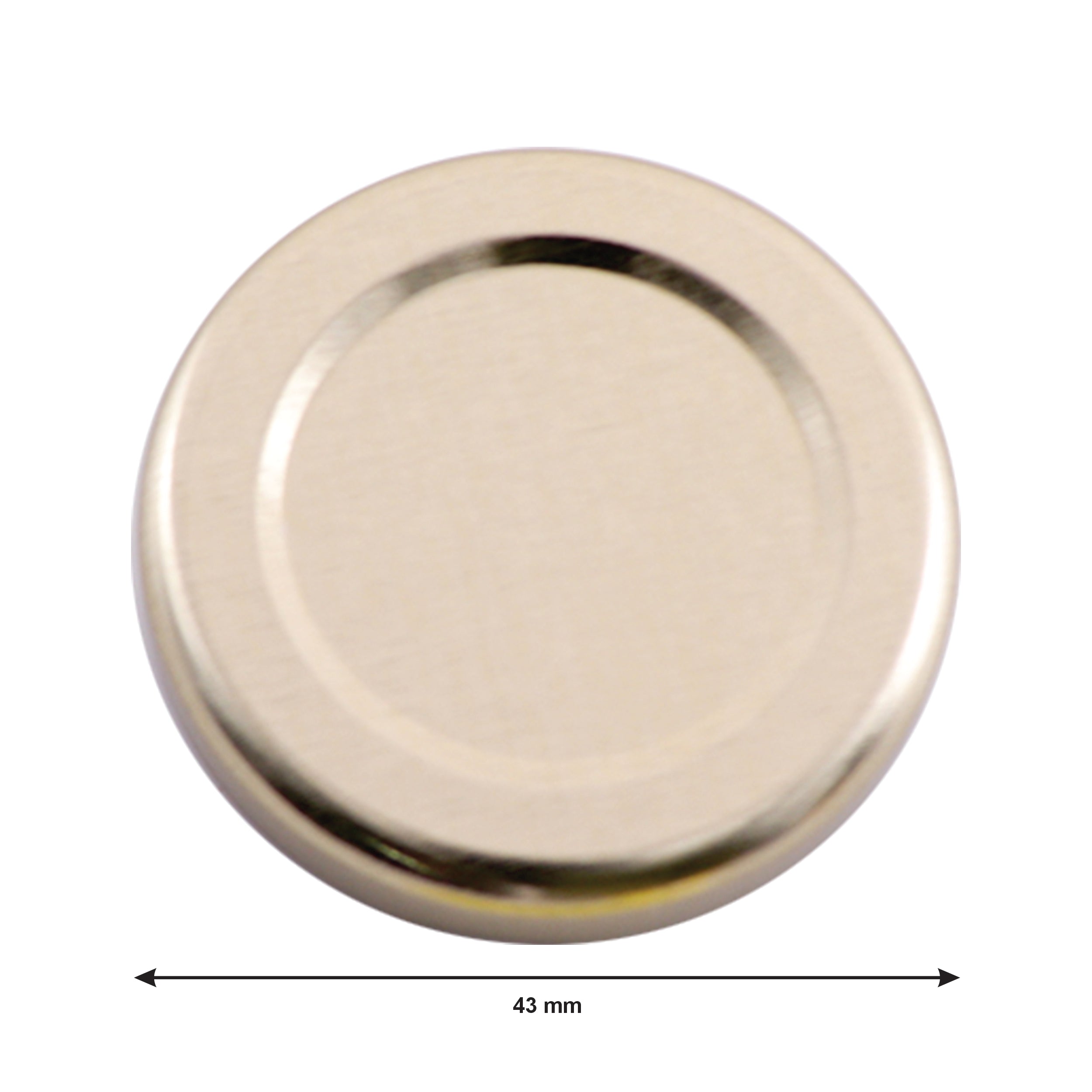 REGENT JAR LIDS GOLD 6PK, 43MM DIA