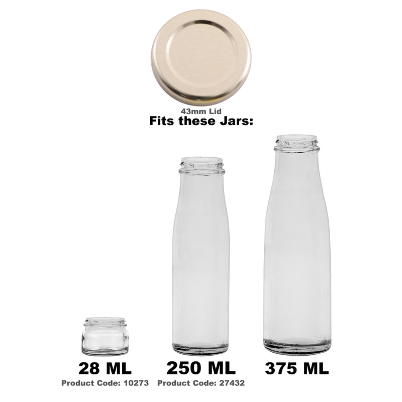 REGENT JAR LIDS GOLD 6 PACK, (43MM DIA)