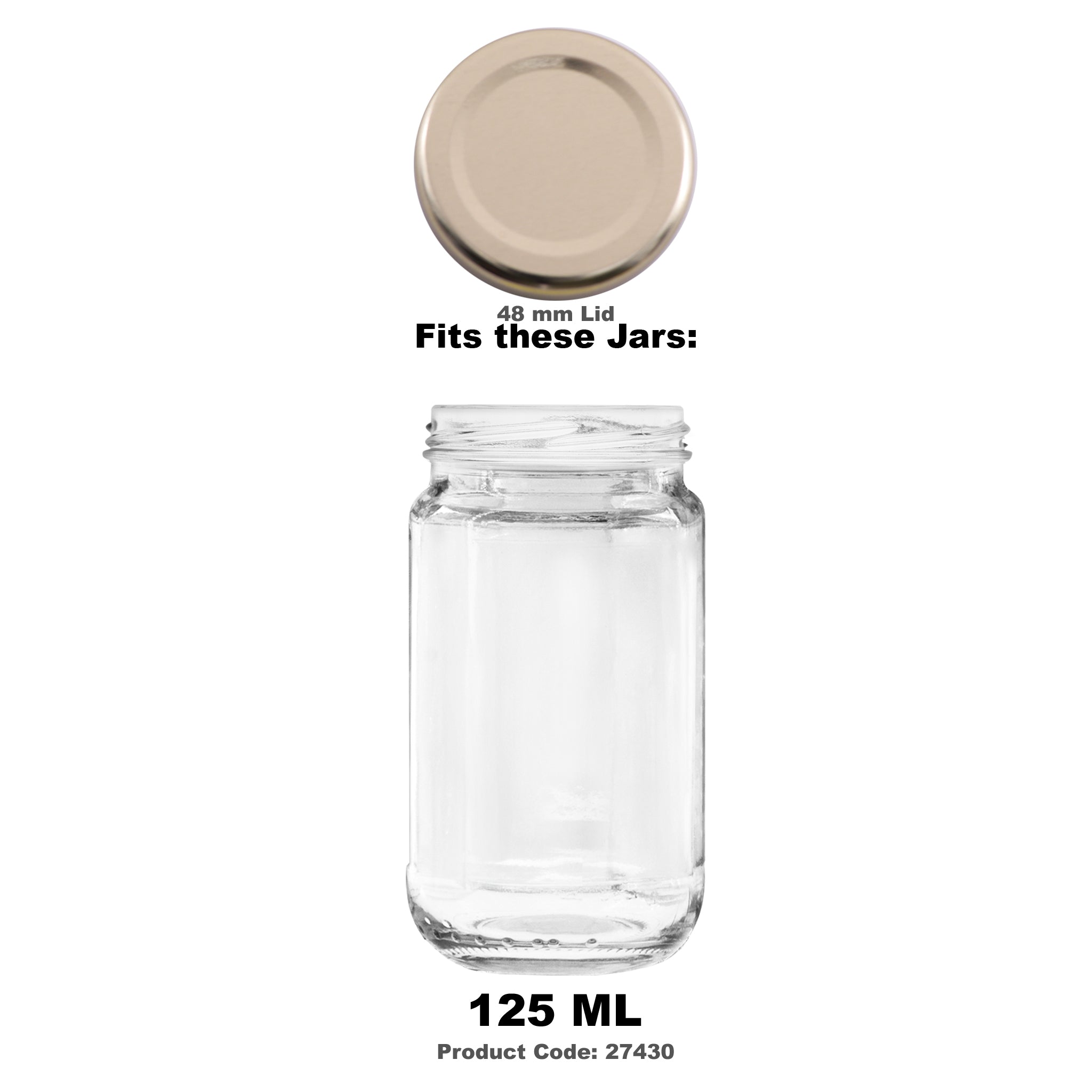 REGENT JAR LIDS GOLD 6PK, 48MM DIA