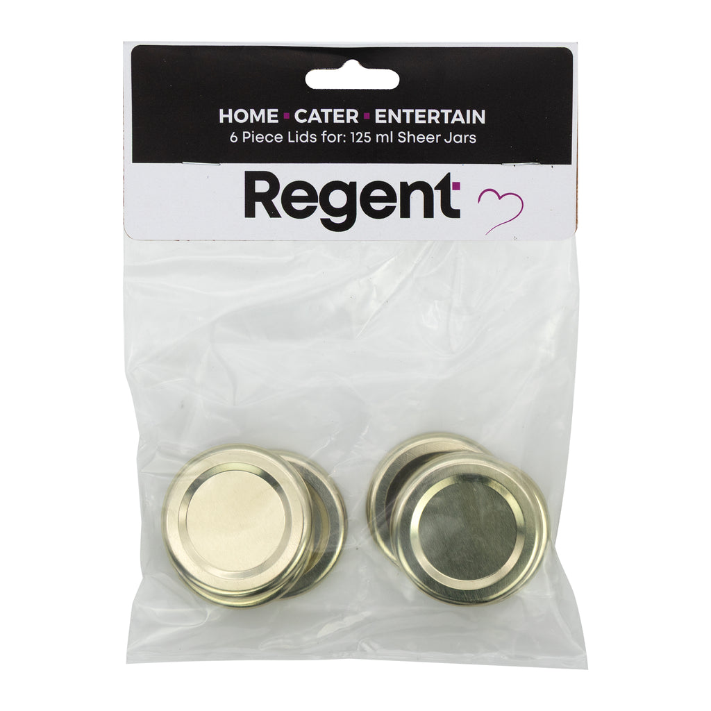 REGENT JAR LIDS GOLD 6PK, 48MM DIA