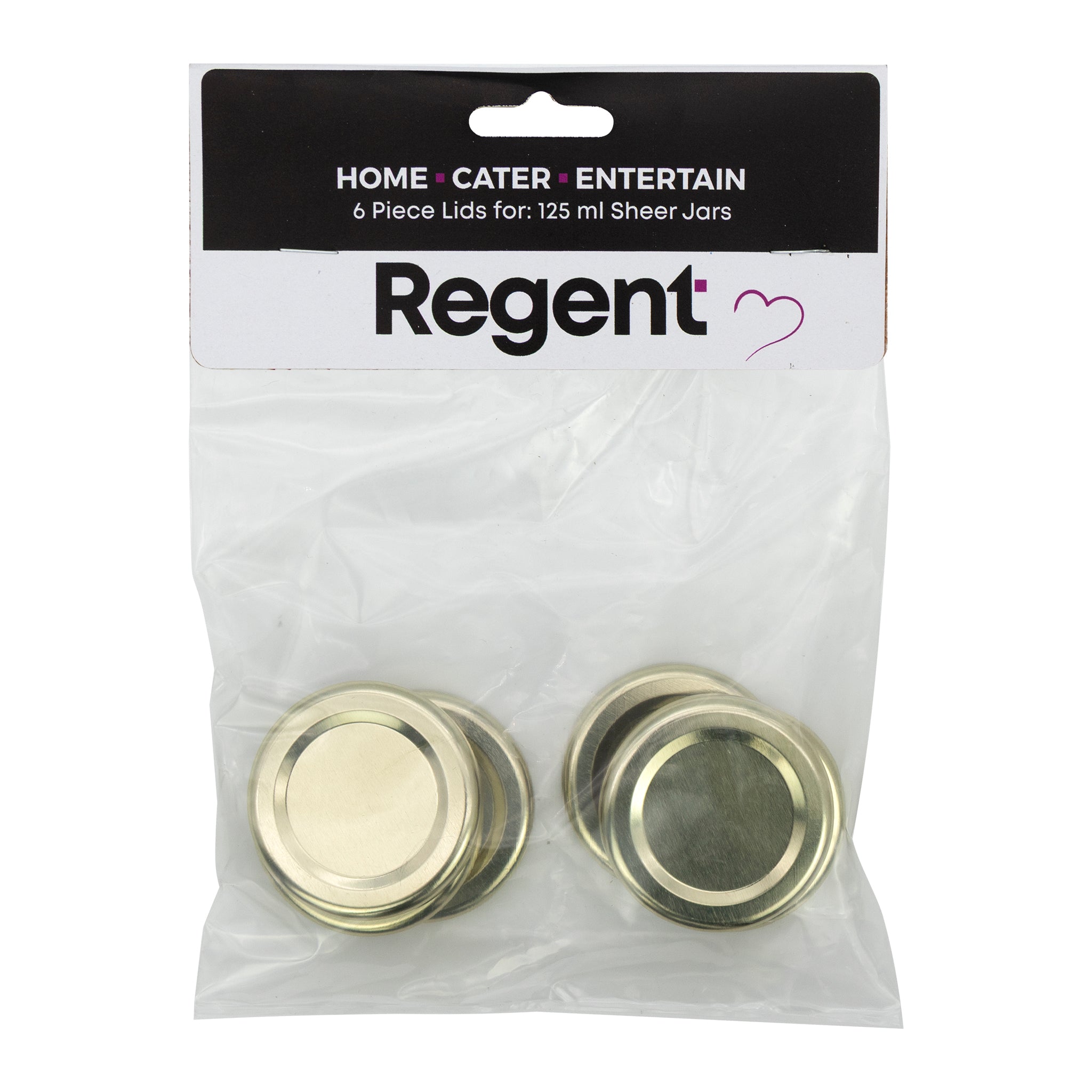 REGENT JAR LIDS GOLD 6PK, 48MM DIA