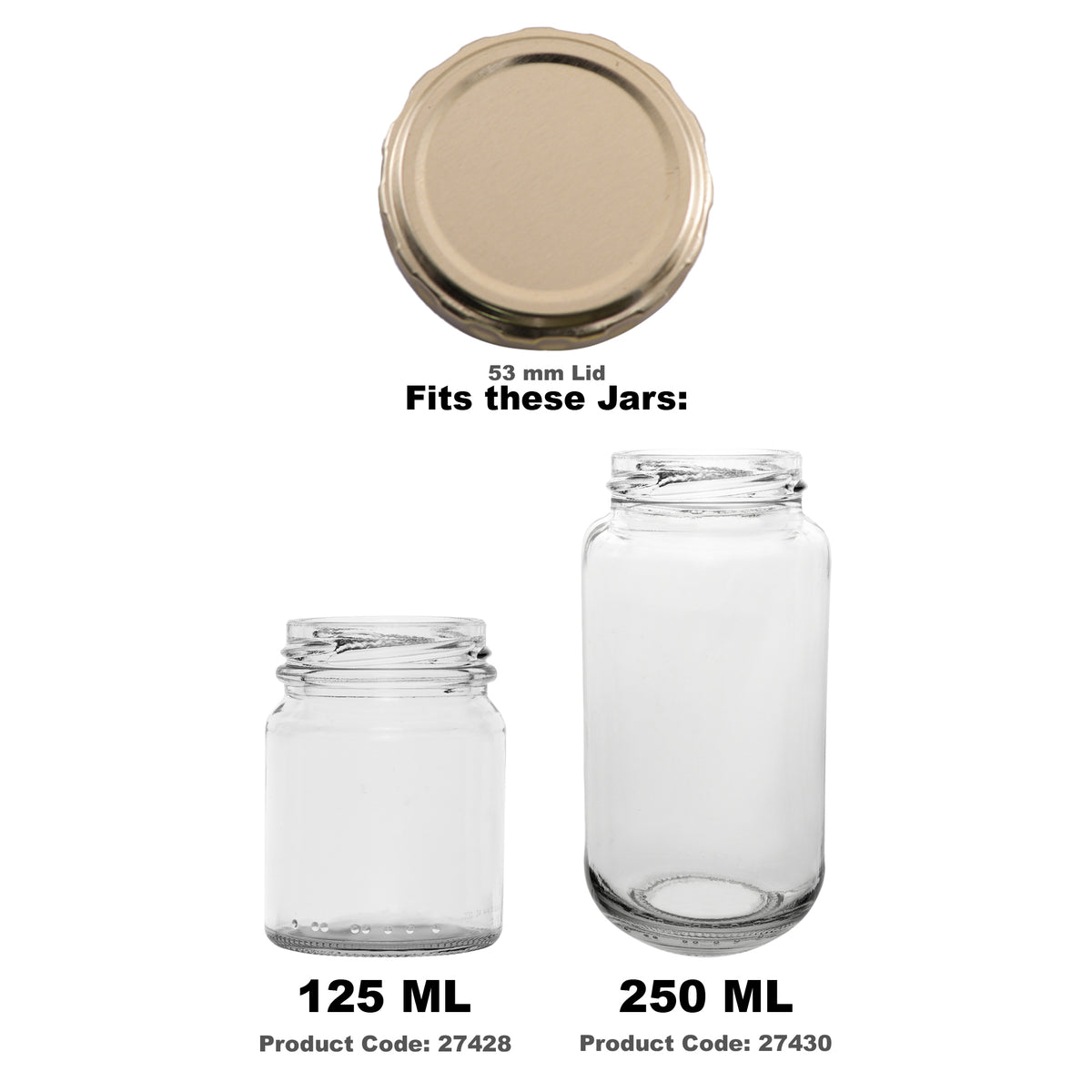 REGENT JAR LIDS GOLD 6PK, 53MM DIA