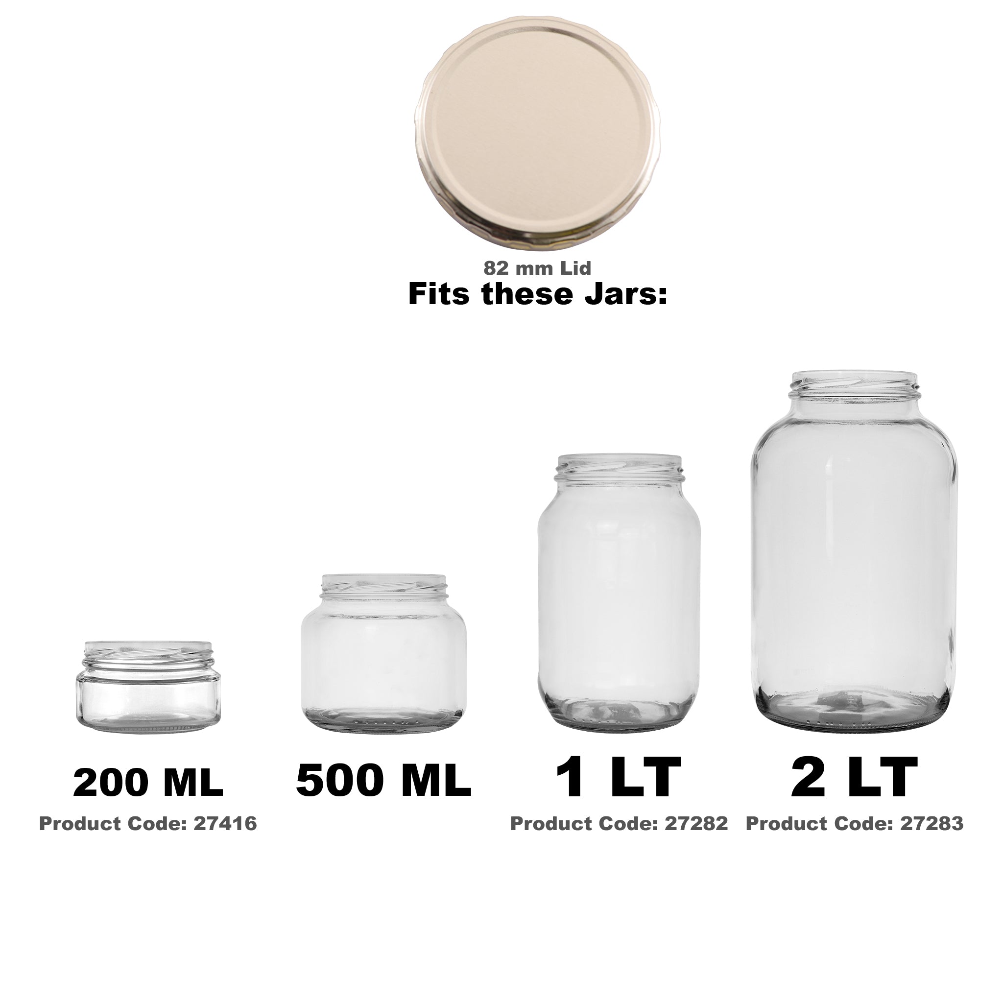 REGENT JAR LIDS GOLD 6PK, 82MM DIA