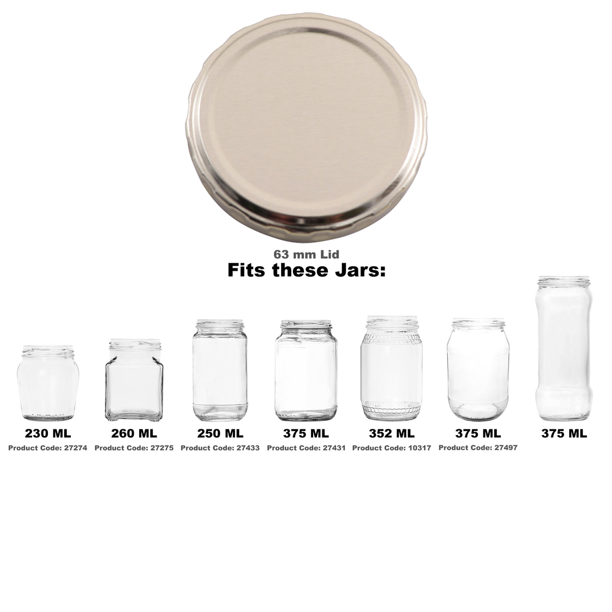 REGENT JAR LIDS GOLD 6PK, 63MM DIA