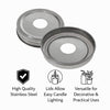 REGENT JAR LIDS WITH CUT OUT FOR CANDLE OR STRAW ST. STEEL 2PK, 90MM DIA