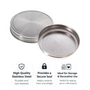 REGENT JAR LIDS STAINLESS STEEL 2PK, 90MM DIA