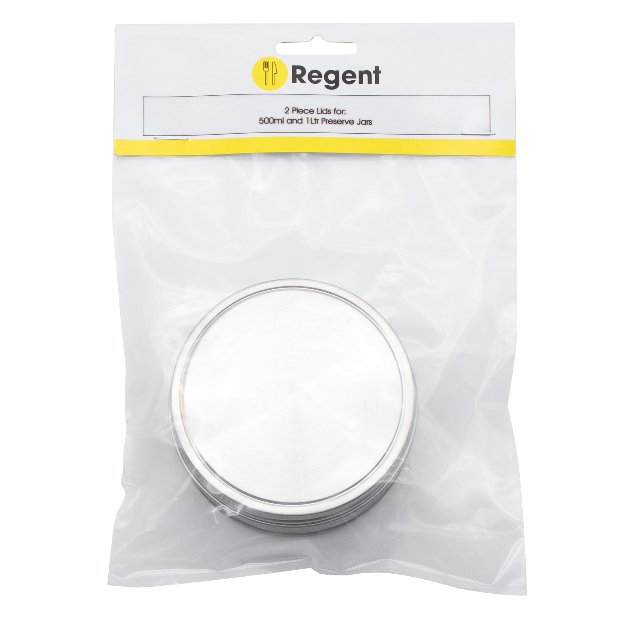 REGENT JAR LIDS STAINLESS STEEL 2PK, 90MM DIA