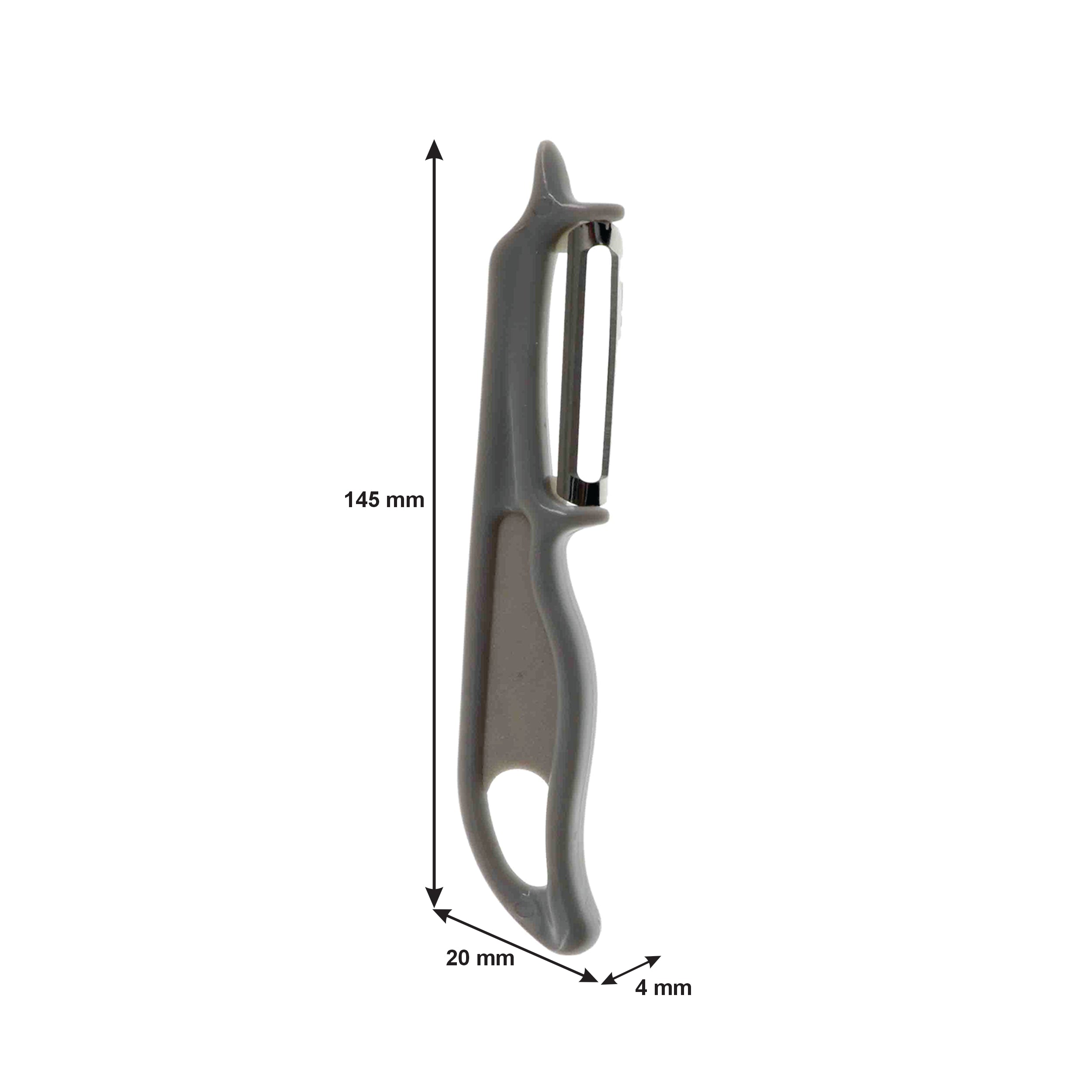 REGENT KITCHEN PEELER ST STEEL WITH PP PLASTIC HANDLE GREY, 145MM