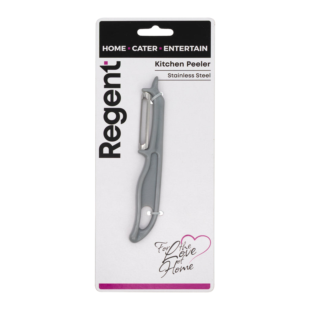 REGENT KITCHEN PEELER ST STEEL WITH PP PLASTIC HANDLE GREY, 145MM