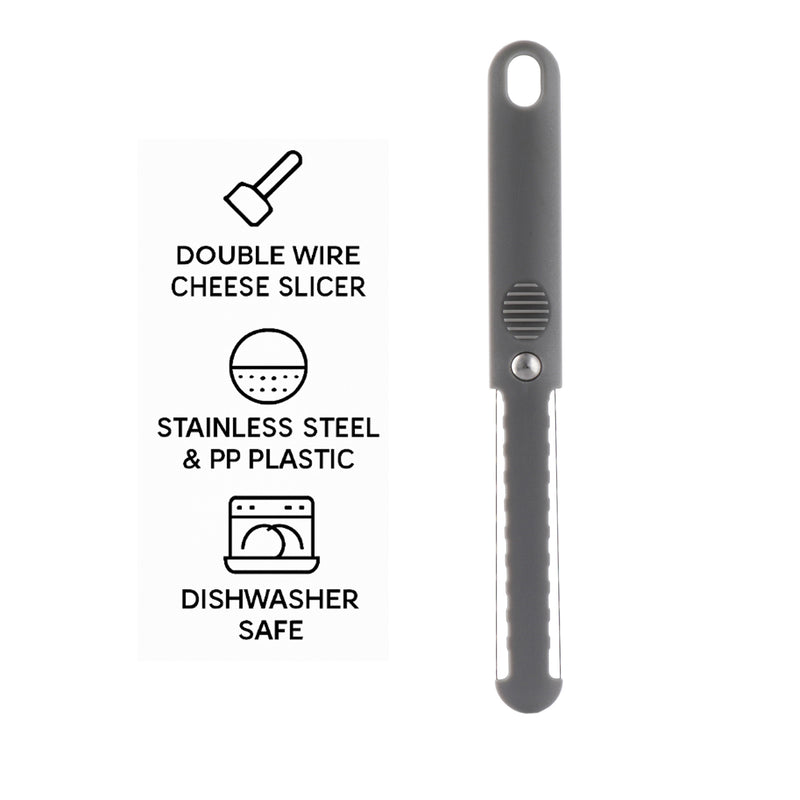 REGENT KITCHEN CHEESE SLICER ST STEEL WITH PLASTIC HANDLE GREY, 227MM