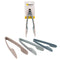 REGENT KITCHEN COLOURED NESTING FOOD TONGS PLASTIC 3PCS SET, 250MM l 215MM l 185MM