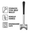 REGENT KITCHEN MEAT TENDERIZING MALLET ZINC ALLOY, 220MM