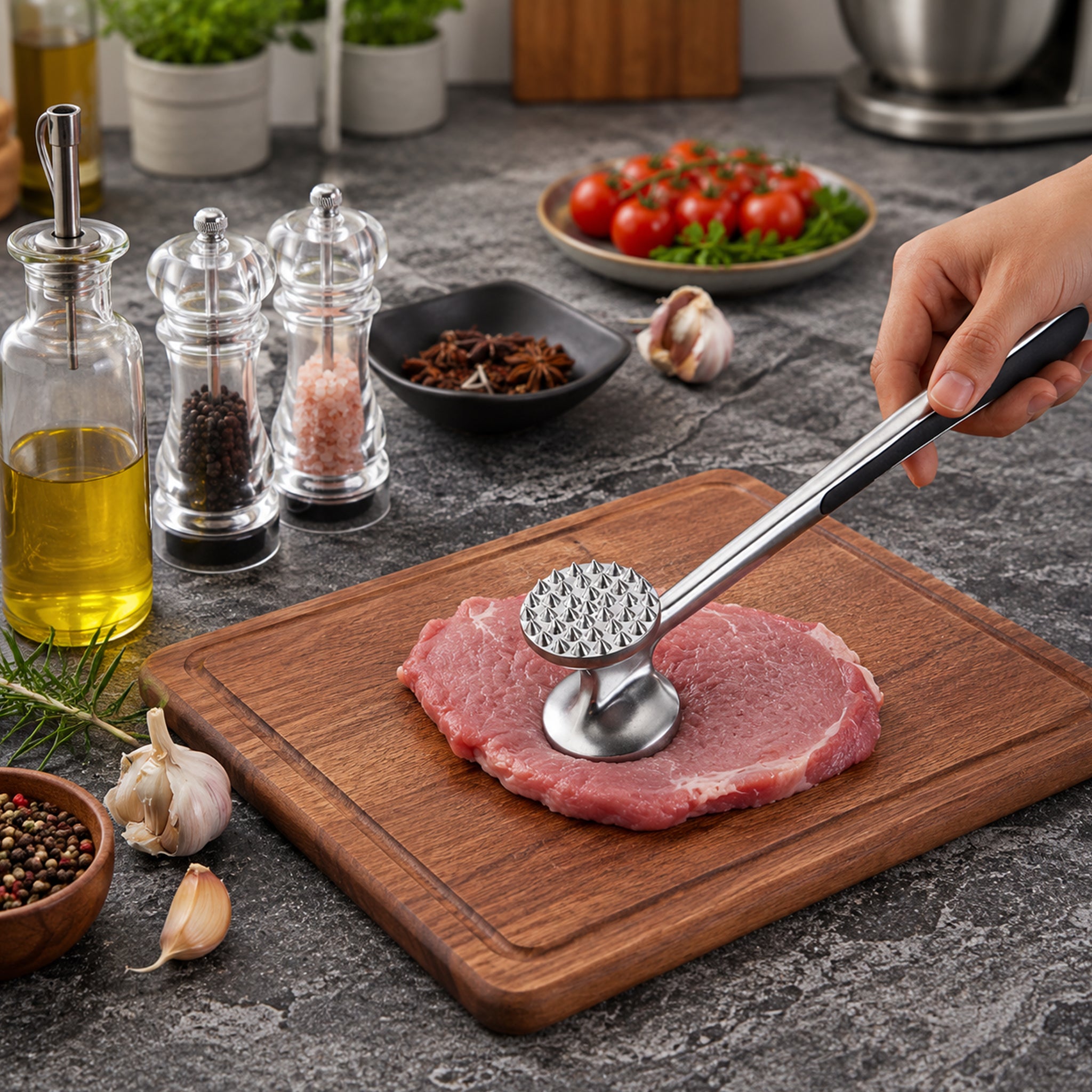 REGENT KITCHEN MEAT TENDERIZING MALLET ZINC ALLOY, 220MM