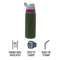 REGENT TRAVEL VACUUM FLASK STAINLESS STEEL WITH SIP STRAW OLIVE GREEN, 960ML
