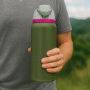 REGENT TRAVEL VACUUM FLASK STAINLESS STEEL WITH SIP STRAW OLIVE GREEN, 960ML