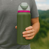 REGENT TRAVEL VACUUM FLASK STAINLESS STEEL WITH SIP STRAW OLIVE GREEN, 960ML
