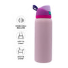 REGENT TRAVEL VACUUM FLASK STAINLESS STEEL WITH SIP STRAW PINK, 960ML
