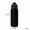 REGENT TRAVEL VACUUM FLASK STAINLESS STEEL WITH SIP STRAW BLACK, 960ML