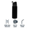 REGENT TRAVEL VACUUM FLASK STAINLESS STEEL WITH SIP STRAW BLACK, 960ML