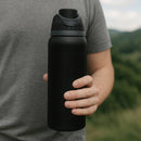 REGENT TRAVEL VACUUM FLASK STAINLESS STEEL WITH SIP STRAW BLACK, 960ML