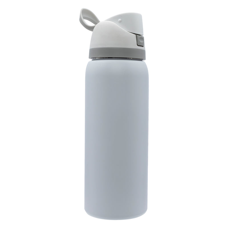 REGENT TRAVEL VACUUM FLASK STAINLESS STEEL WITH SIP STRAW WHITE, 960ML