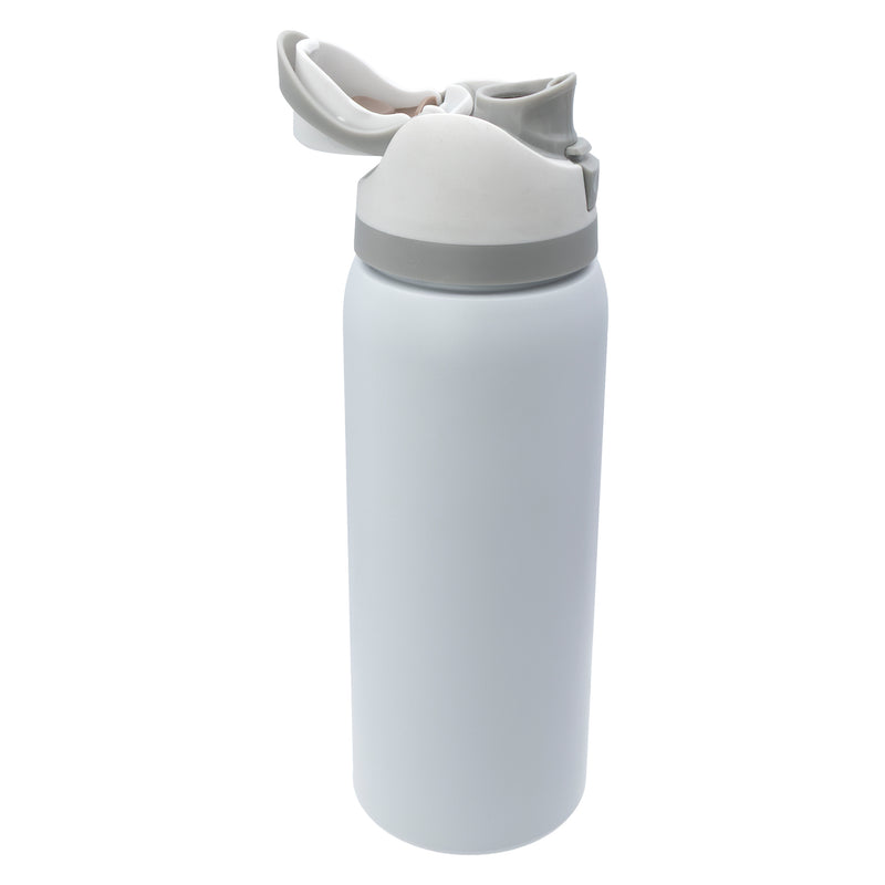 REGENT TRAVEL VACUUM FLASK STAINLESS STEEL WITH SIP STRAW WHITE, 960ML
