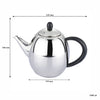 REGENT UJI TEAPOT ST STEEL WITH BLACK BAKELITE HANDLE & KNOB, 1L