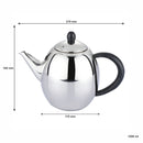 REGENT UJI TEAPOT S/STEEL WITH BLACK BAKELITE HANDLE & KNOB, 1LT