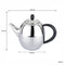 REGENT UJI TEAPOT S/STEEL WITH BLACK BAKELITE HANDLE & KNOB, 1LT