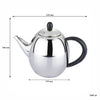 REGENT UJI TEAPOT S/STEEL WITH BLACK BAKELITE HANDLE & KNOB, 1LT