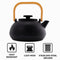 REGENT CAST IRON NAMBU TEKKI STYLE JAPANESE TEAPOT WITH BAMBOO HANDLE BLACK, (900ML)