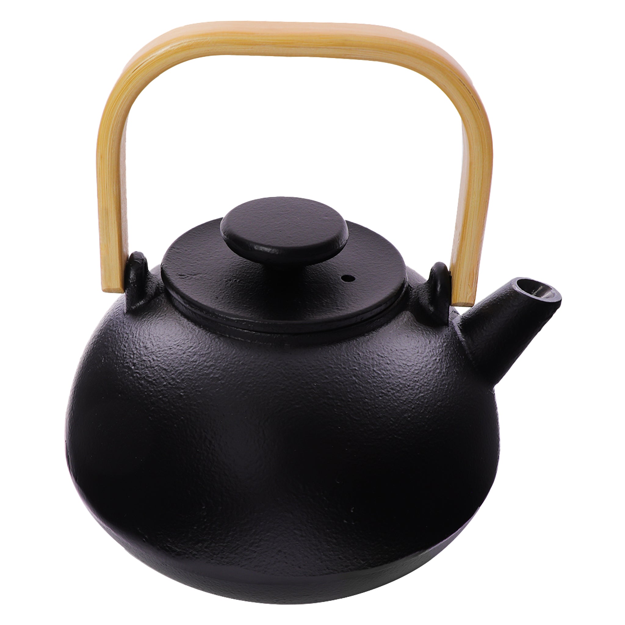 REGENT CAST IRON NAMBU TEKKI STYLE JAPANESE TEAPOT WITH BAMBOO HANDLE BLACK, 900ML