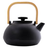 REGENT CAST IRON NAMBU TEKKI STYLE JAPANESE TEAPOT WITH BAMBOO HANDLE BLACK, 900ML