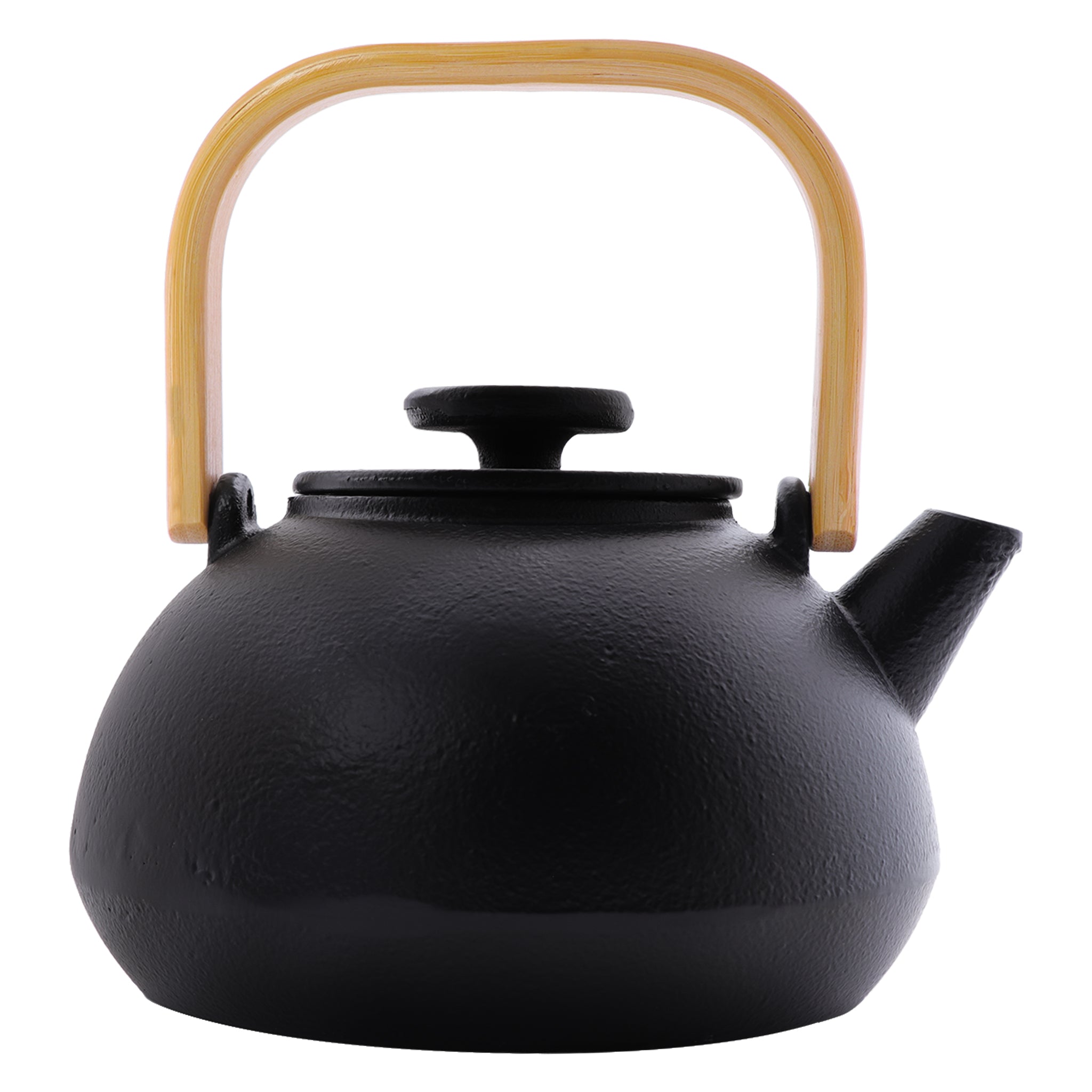 REGENT CAST IRON NAMBU TEKKI STYLE JAPANESE TEAPOT WITH BAMBOO HANDLE BLACK, 900ML