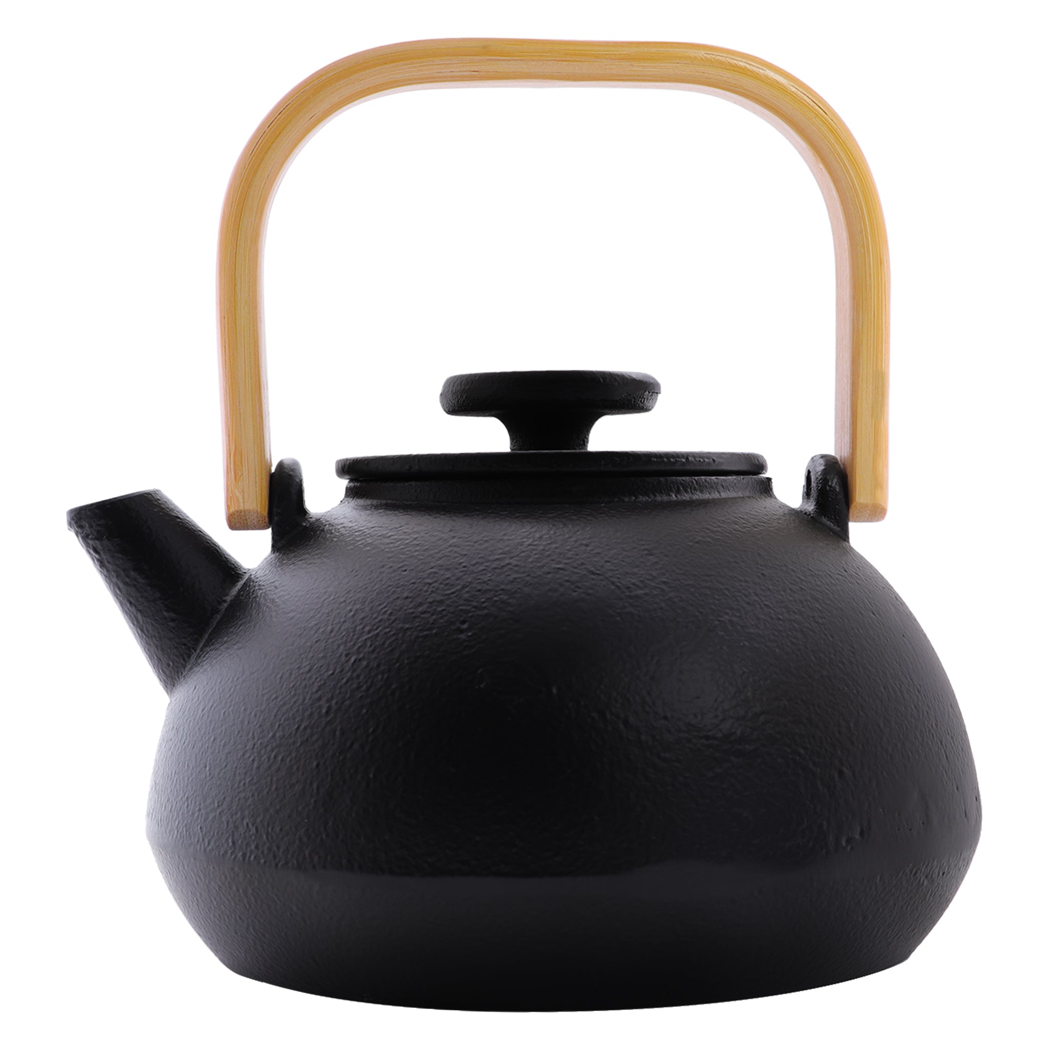 REGENT CAST IRON NAMBU TEKKI STYLE JAPANESE TEAPOT WITH BAMBOO HANDLE BLACK, 900ML