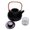 REGENT CAST IRON NAMBU TEKKI STYLE JAPANESE TEAPOT WITH BAMBOO HANDLE BLACK, 900ML