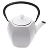 REGENT CAST IRON NAMBU TEKKI STYLE JAPANESE TEAPOT WHITE WITH BLACK HANDLE, 800ML