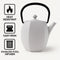 REGENT CAST IRON NAMBU TEKKI STYLE JAPANESE TEAPOT WHITE WITH BLACK HANDLE, (800ML)