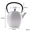 REGENT CAST IRON NAMBU TEKKI STYLE JAPANESE TEAPOT WHITE WITH BLACK HANDLE, 800ML