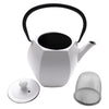 REGENT CAST IRON NAMBU TEKKI STYLE JAPANESE TEAPOT WHITE WITH BLACK HANDLE, 800ML