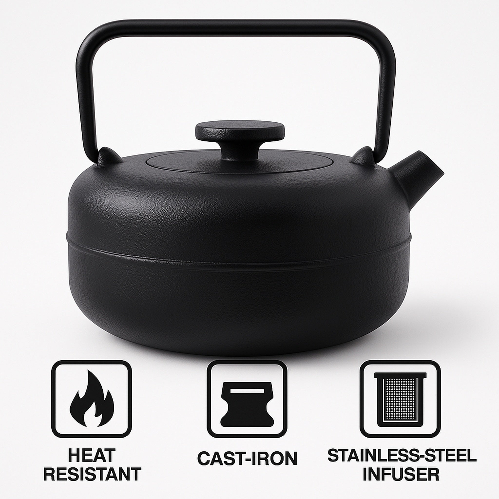 REGENT CAST IRON NAMBU TEKKI STYLE JAPANESE TEAPOT BLACK, 850ML