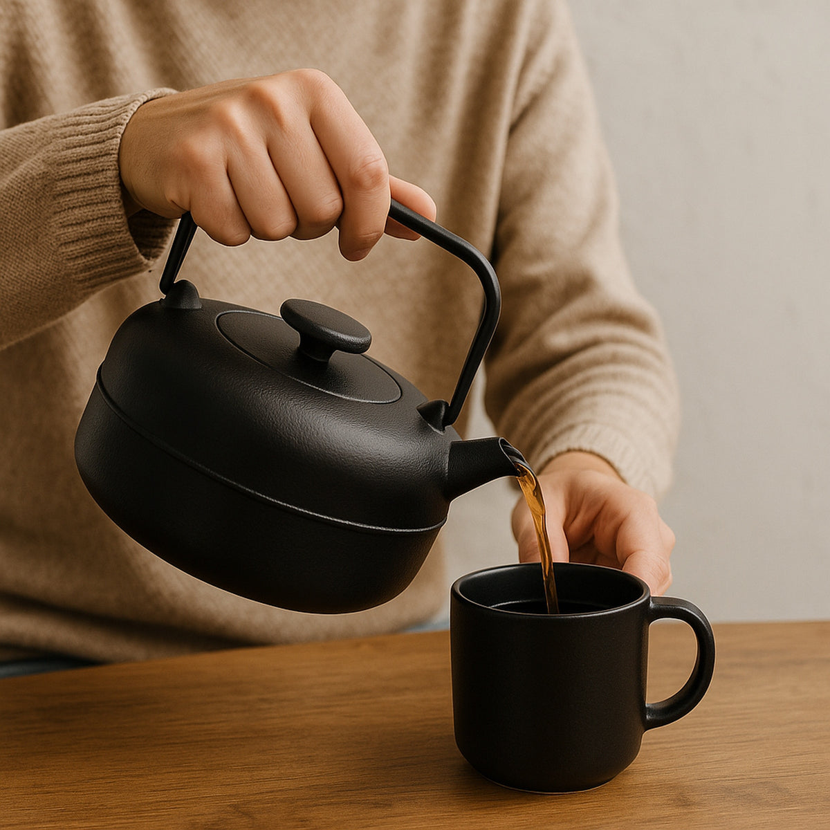 REGENT CAST IRON NAMBU TEKKI STYLE JAPANESE TEAPOT BLACK, 850ML