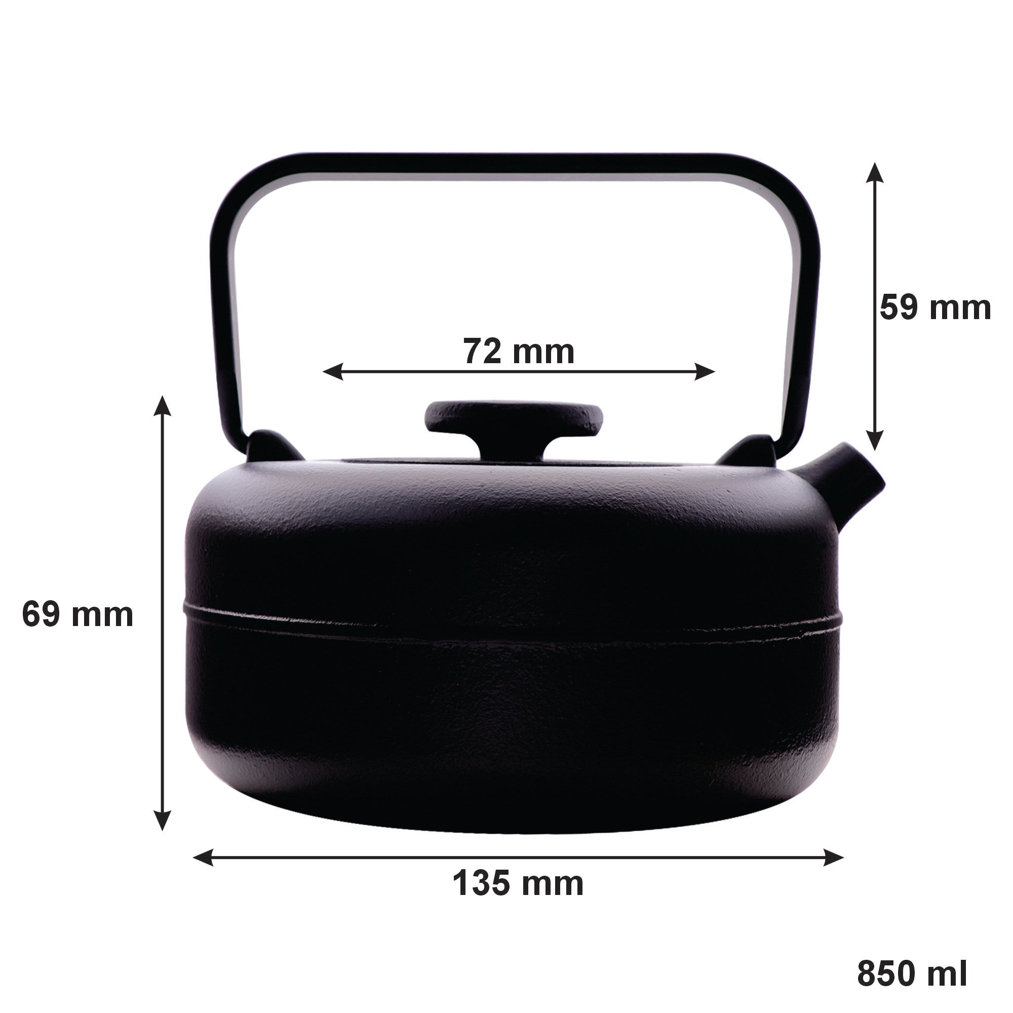 REGENT CAST IRON NAMBU TEKKI STYLE JAPANESE TEAPOT BLACK, 850ML