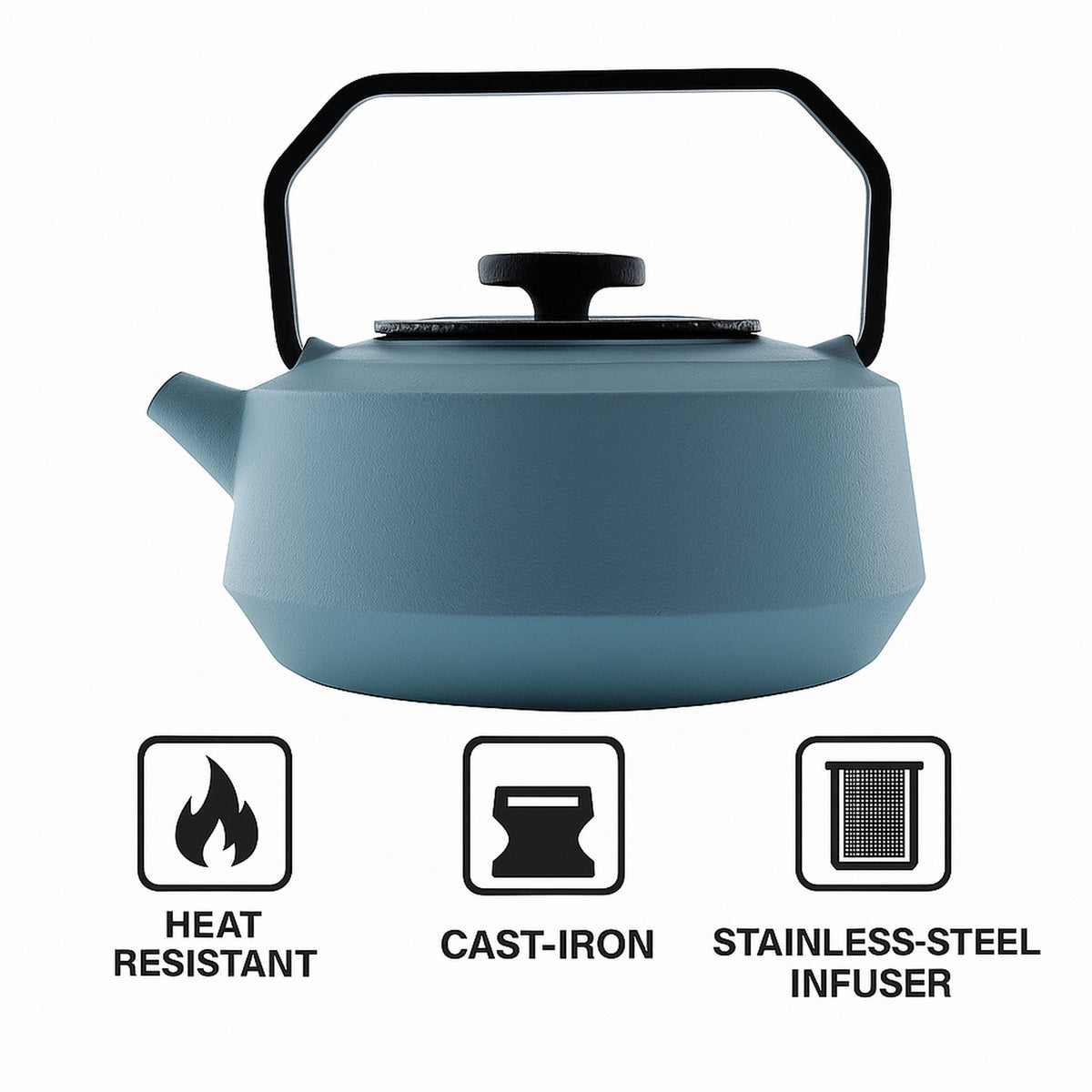 REGENT CAST IRON NAMBU TEKKI JAPANESE STYLE TEAPOT BLUE, 900ML