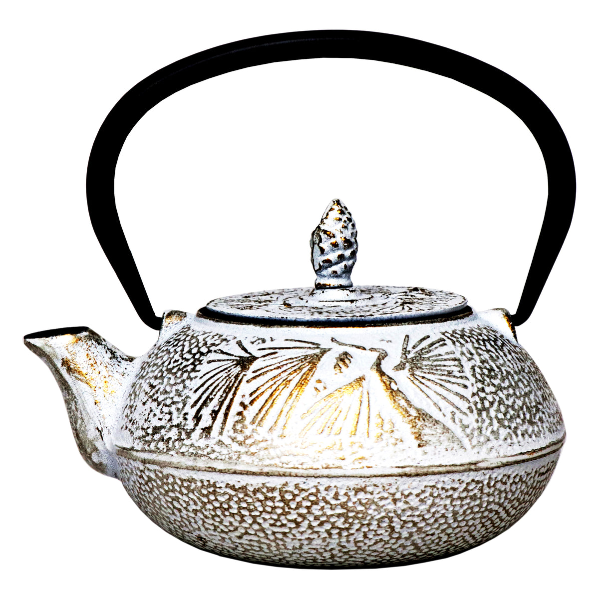 REGENT CAST IRON CHINESE TEAPOT WHITE AND GOLD, 500ML
